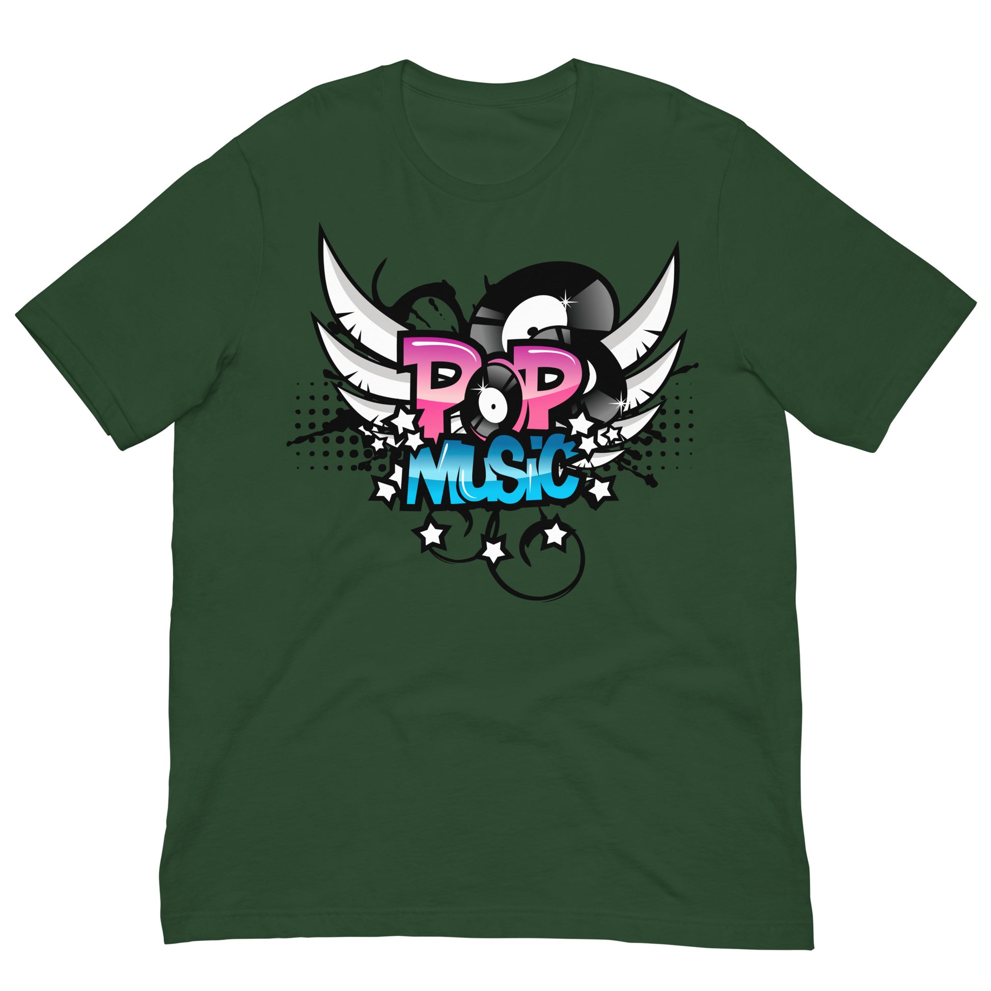 camiseta pop music verde botella