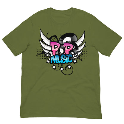 camiseta pop music verde botella