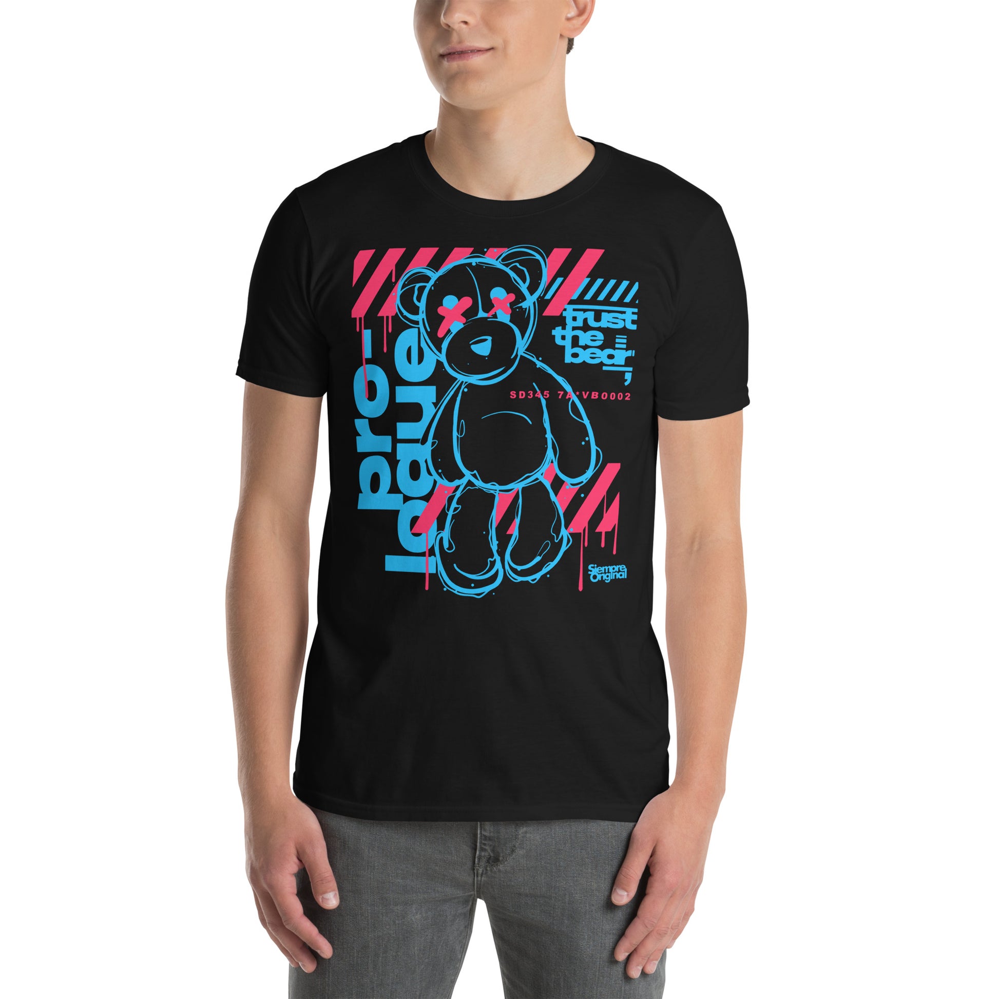 hombre con camiseta pro-logue teddy bear siempre original urban en color negro