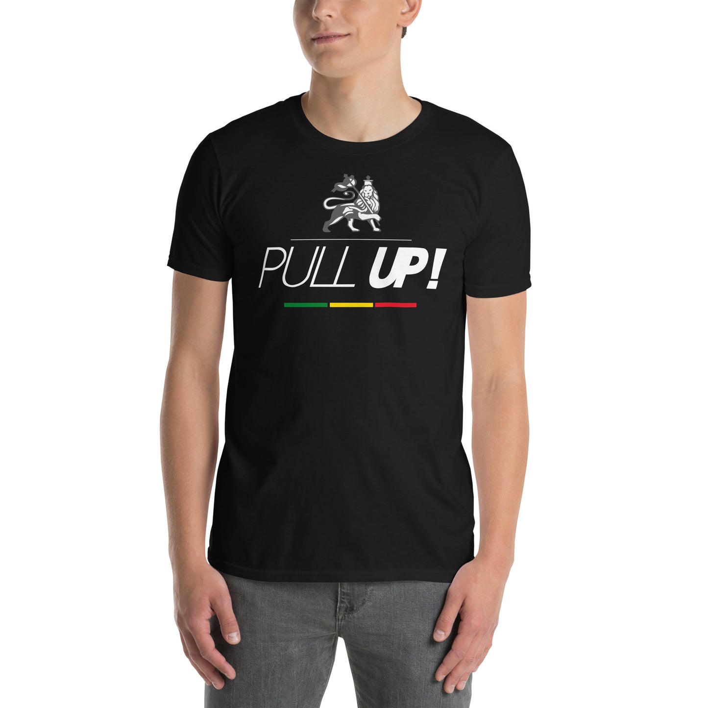 hombre con camiseta pull up reggae negra
