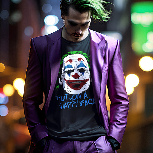 hombre con camiseta de joker en color negro