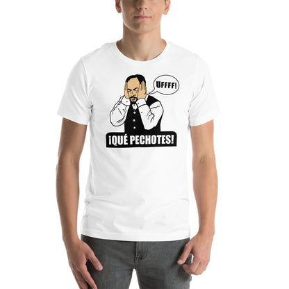hombre con camiseta que pechotes de antonio recio de la que se avecina en color blanco