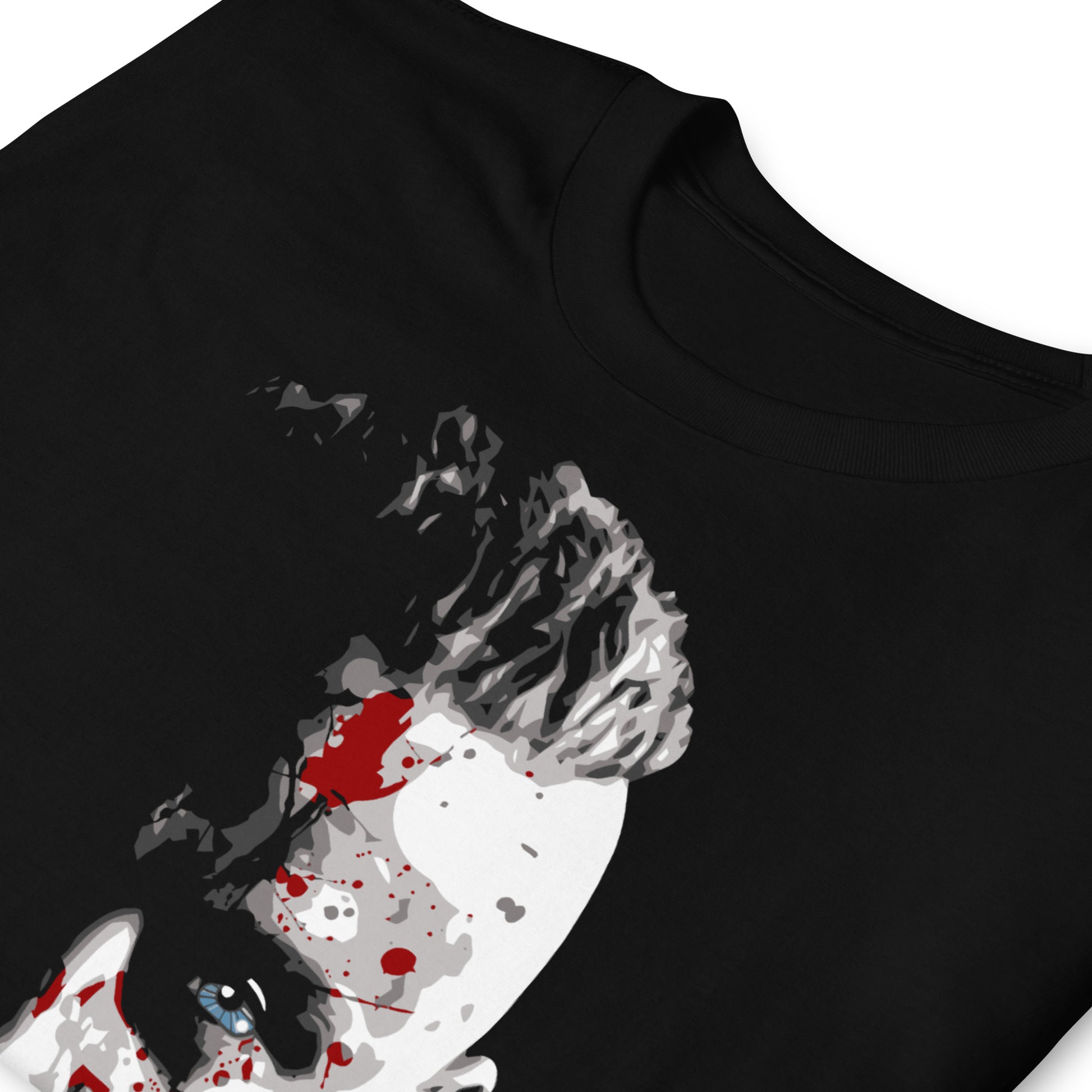 detalle de camiseta ragnar lodbrok vikings negra