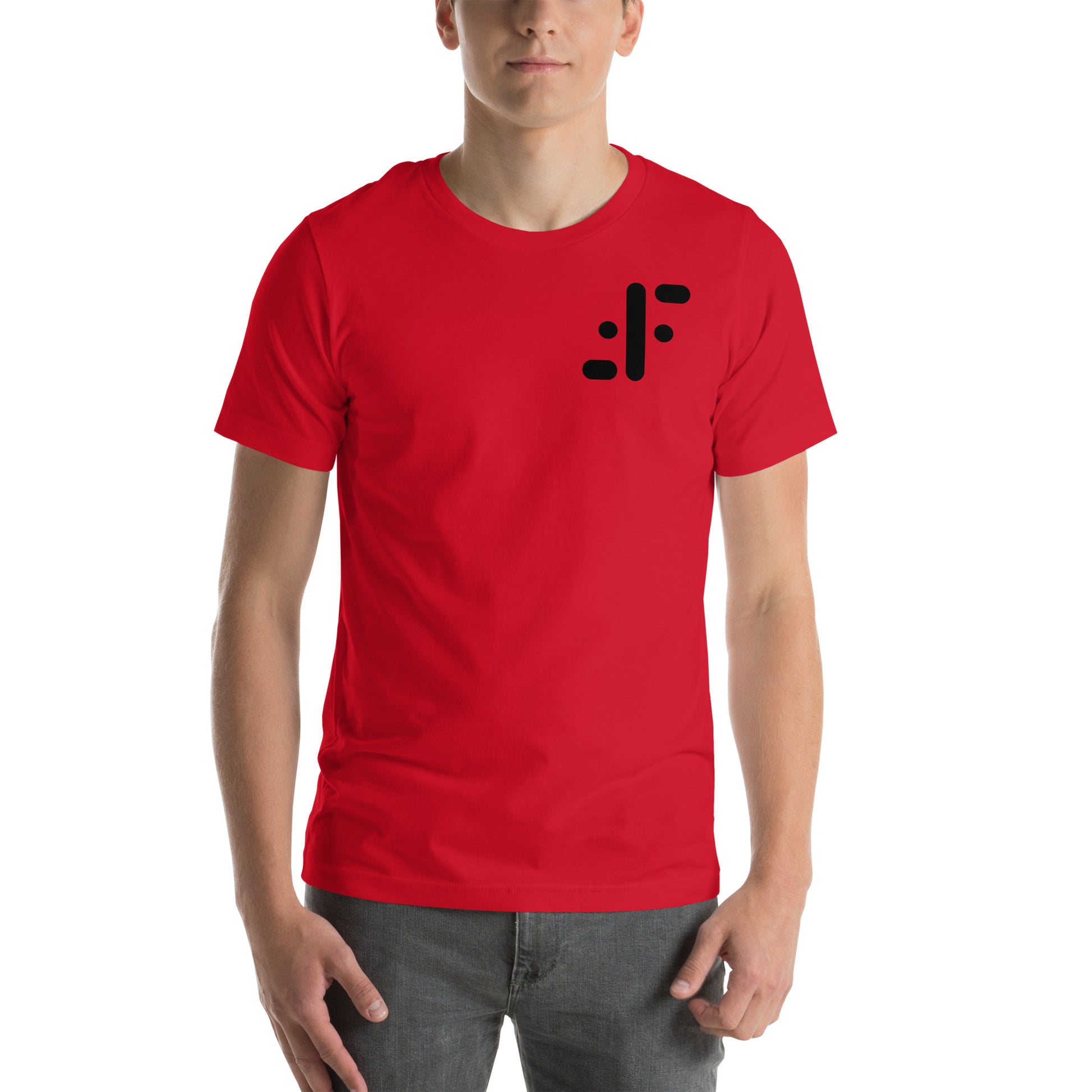 hombre con camiseta resistencia serie v roja