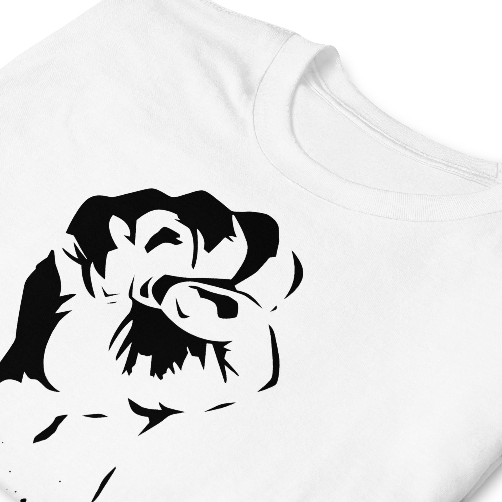 detalle de camiseta revolution graffiti blanca
