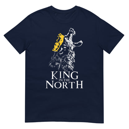 camiseta rey en el norte lobo juego de tronos azul marino