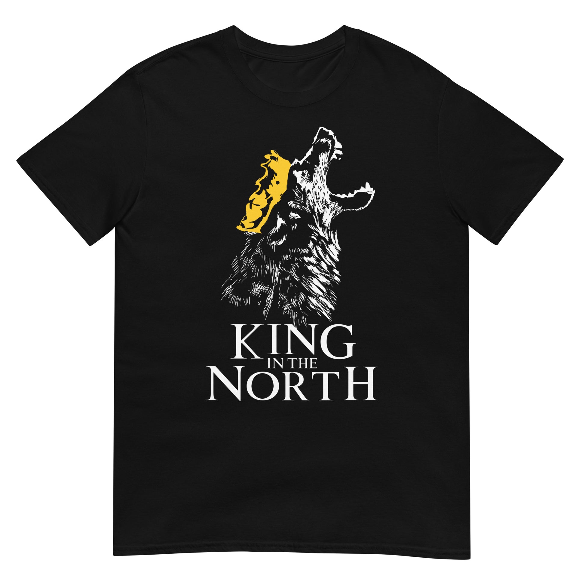camiseta rey en el norte lobo juego de tronos negra