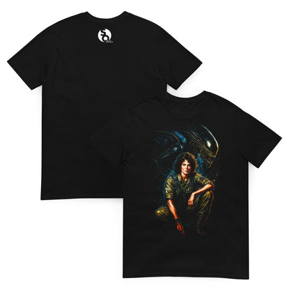 camiseta ellen ripley alien delante y detras negra