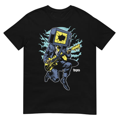 camiseta rock against screens television siempre original urban en color negro
