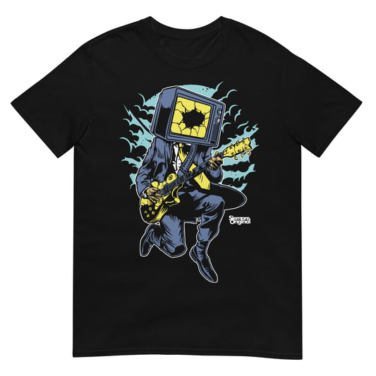 camiseta rock against screens television siempre original urban en color negro
