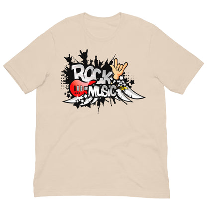 camiseta rock music beige