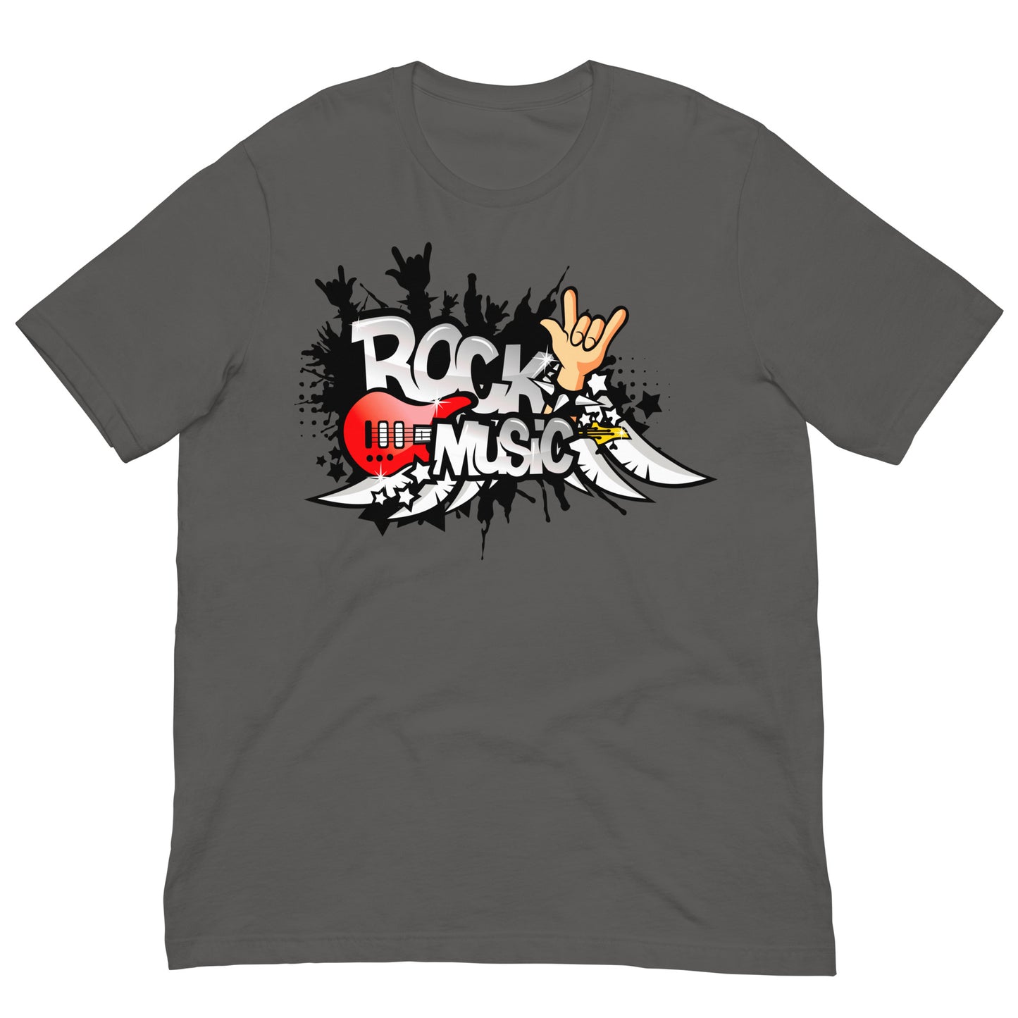 camiseta rock music gris