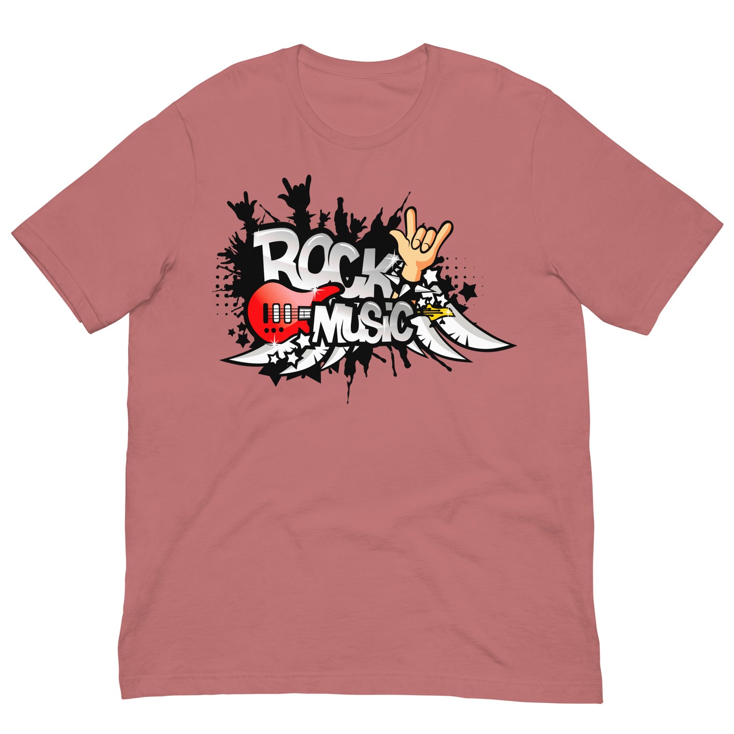 camiseta rock music malva