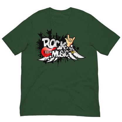 camiseta rock music verde botella