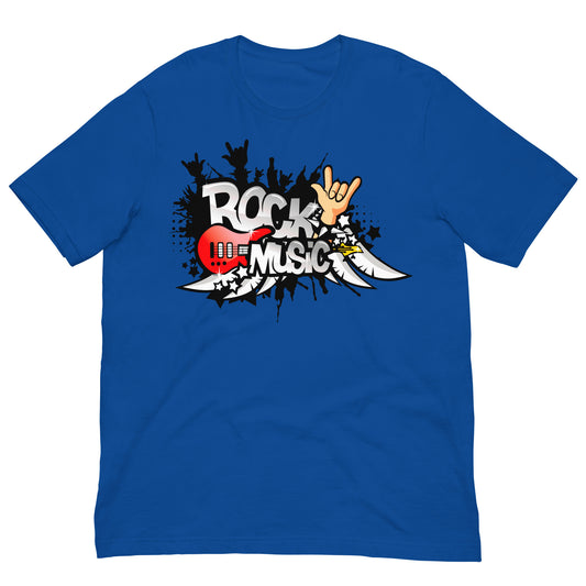 camiseta rock music azul royal
