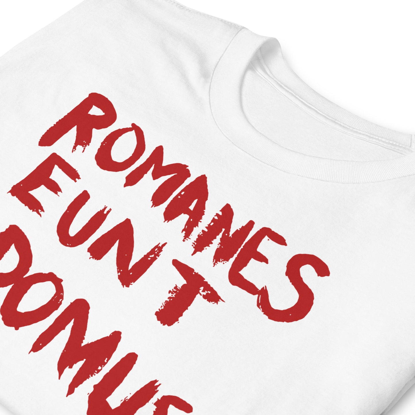 detalle de camiseta romanes eunt domus la vida de brian blanca