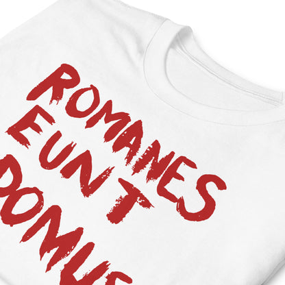 detalle de camiseta romanes eunt domus la vida de brian blanca