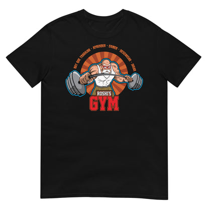 camiseta roshis gym bola de dragon ball gimnasio fitness en color negro