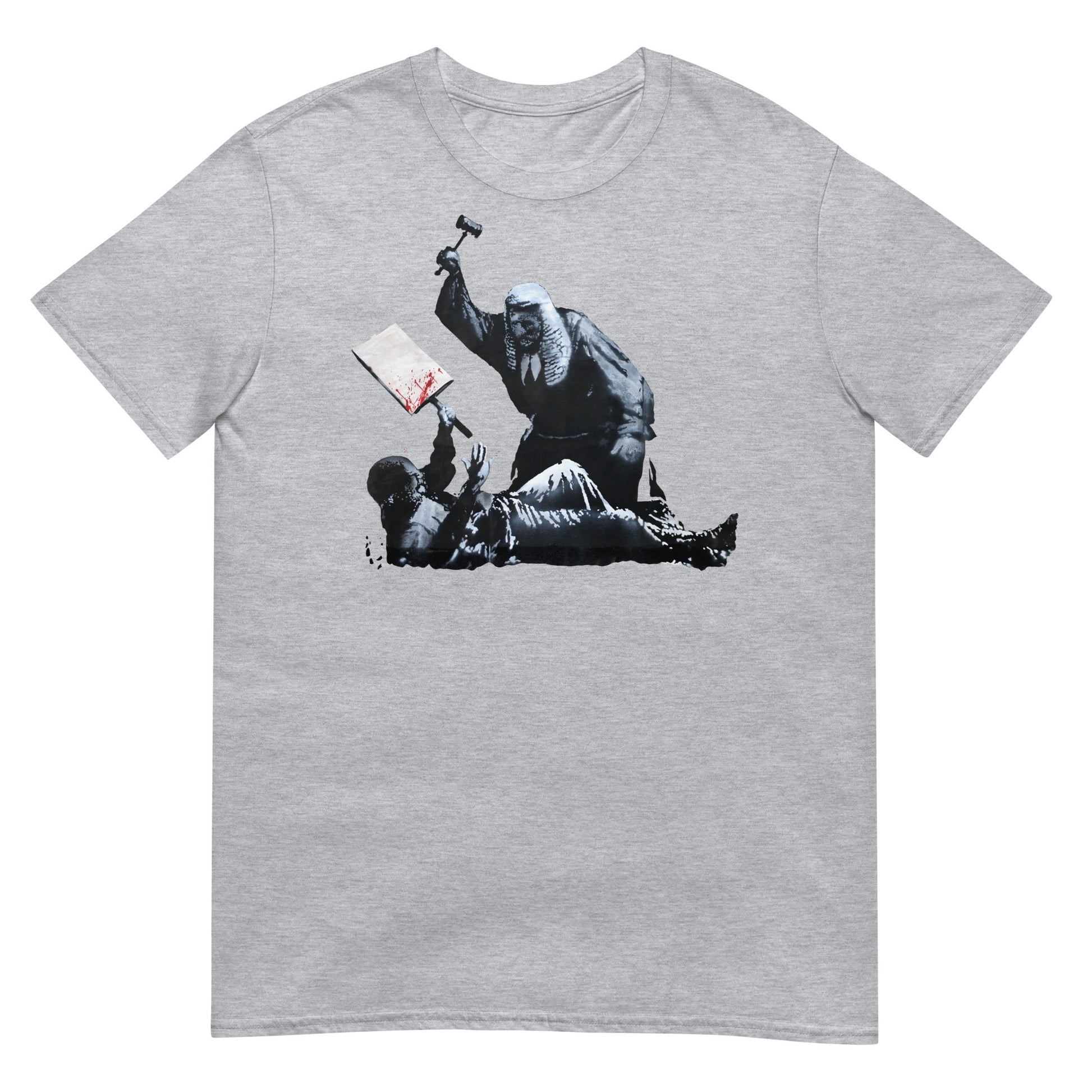 camiseta royal courts of justice london de banksy en color gris