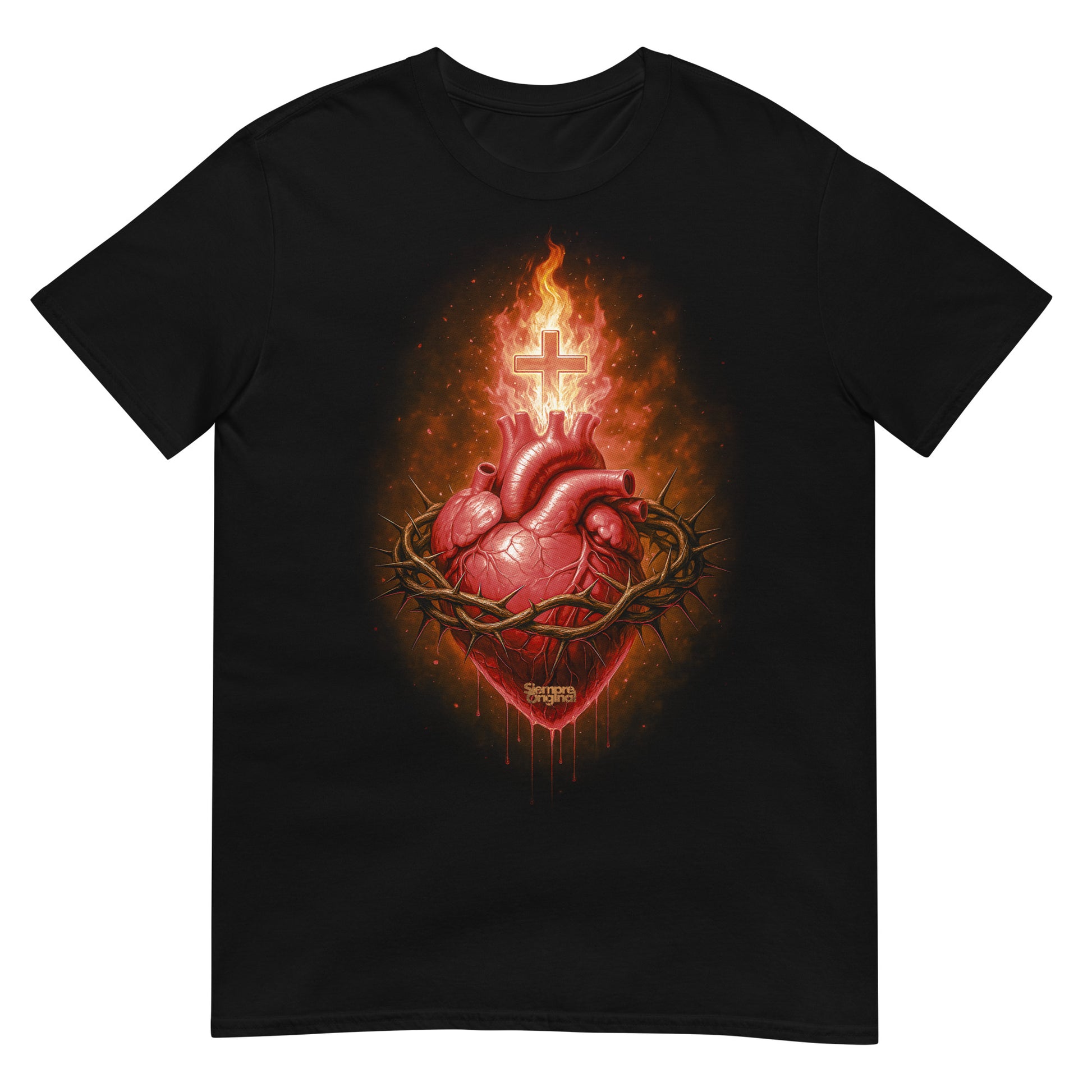 camiseta sagrado corazon de jesus en color negro