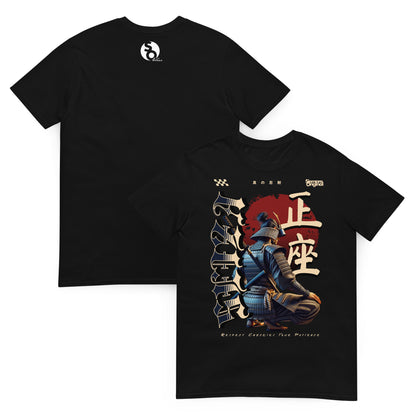 camiseta samurai japones delante y detras negra