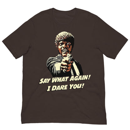 camiseta say what again i dare you pulp fiction marron