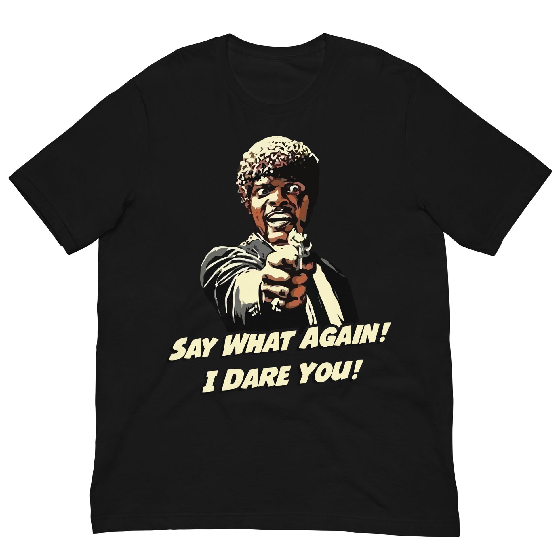 camiseta say what again i dare you pulp fiction negra