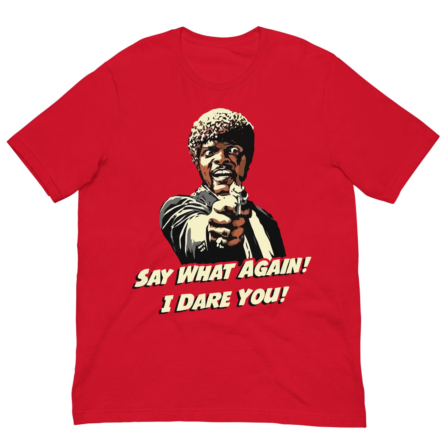 camiseta say what again i dare you pulp fiction roja