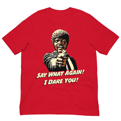 camiseta say what again i dare you pulp fiction roja