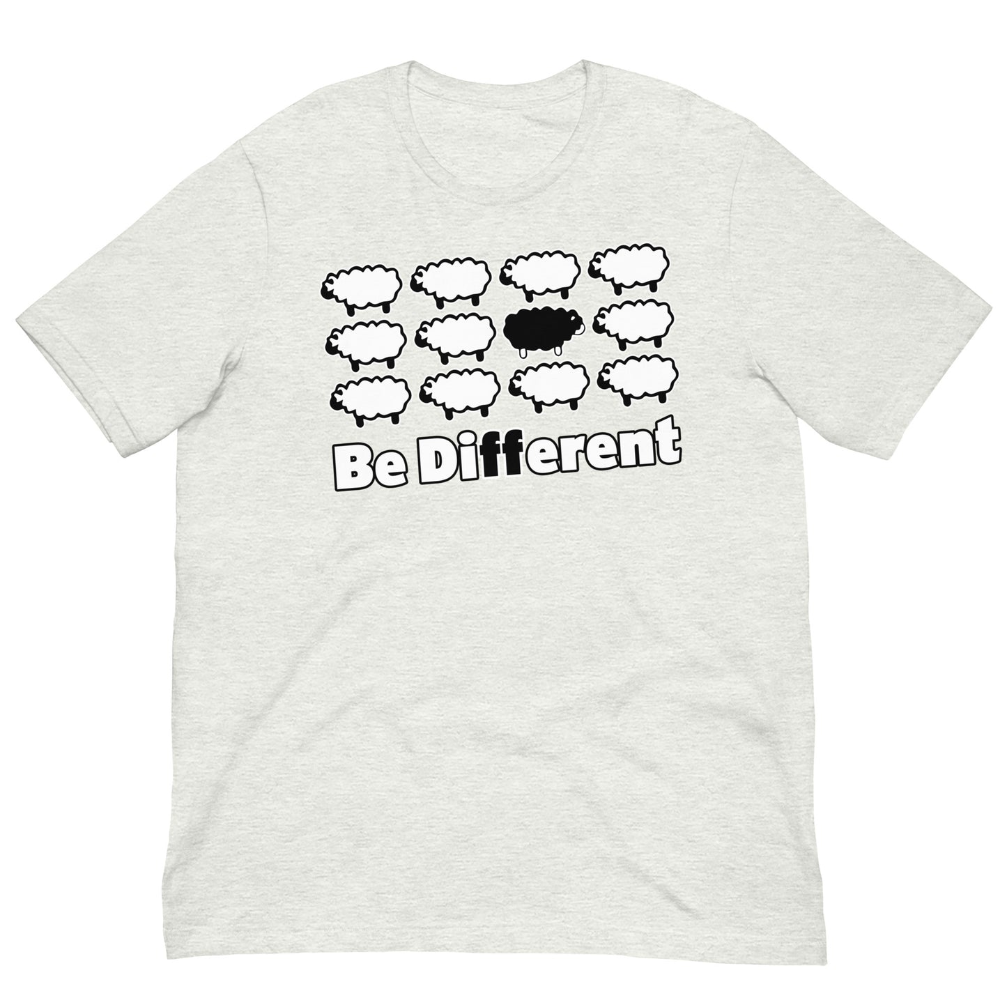 camiseta se diferente oveja negra gris ceniza
