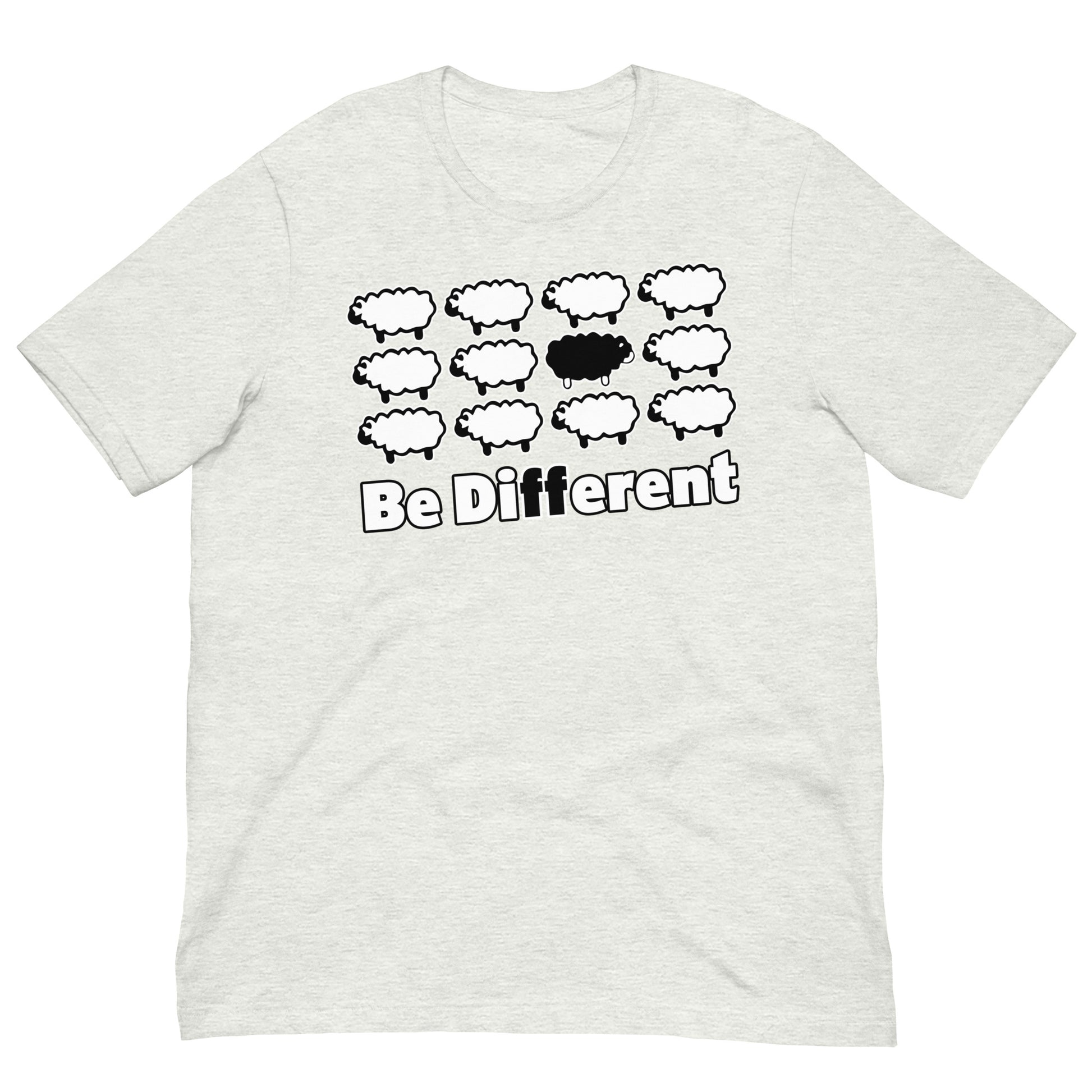 camiseta se diferente oveja negra gris ceniza
