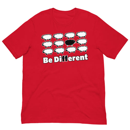 camiseta se diferente oveja negra roja
