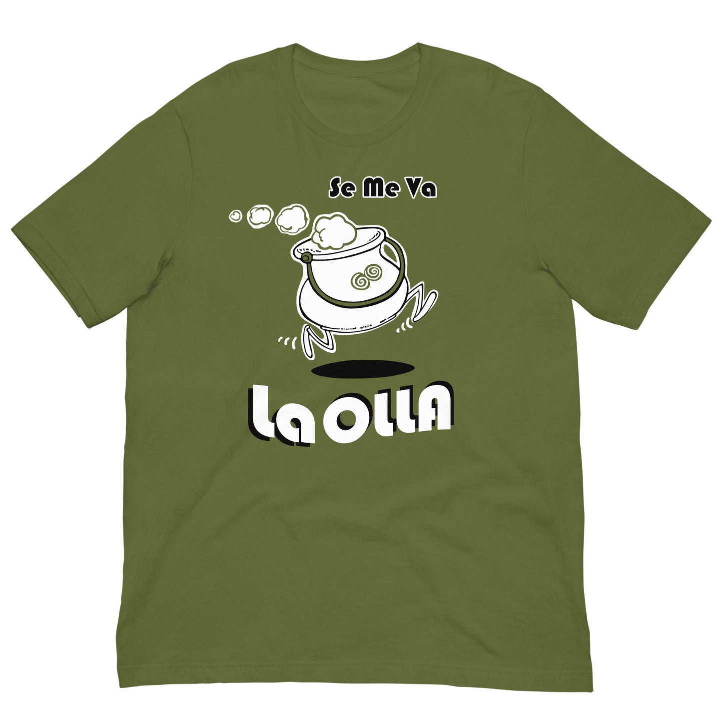 camiseta se me va la olla verde oliva