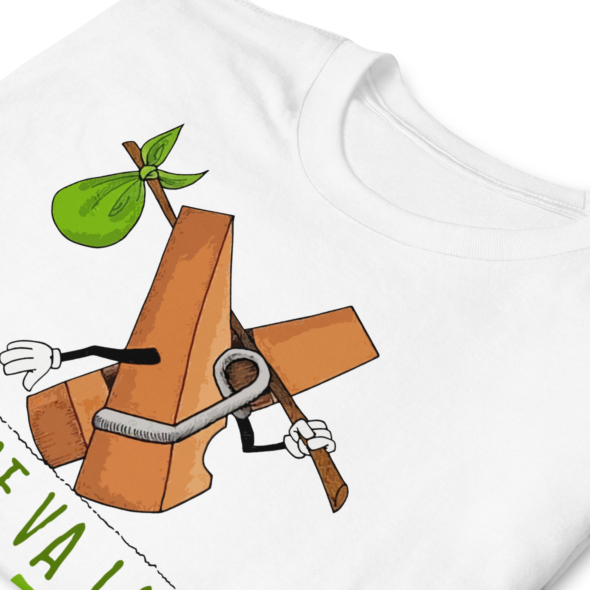 detalle de camiseta se me va la pinza blanca