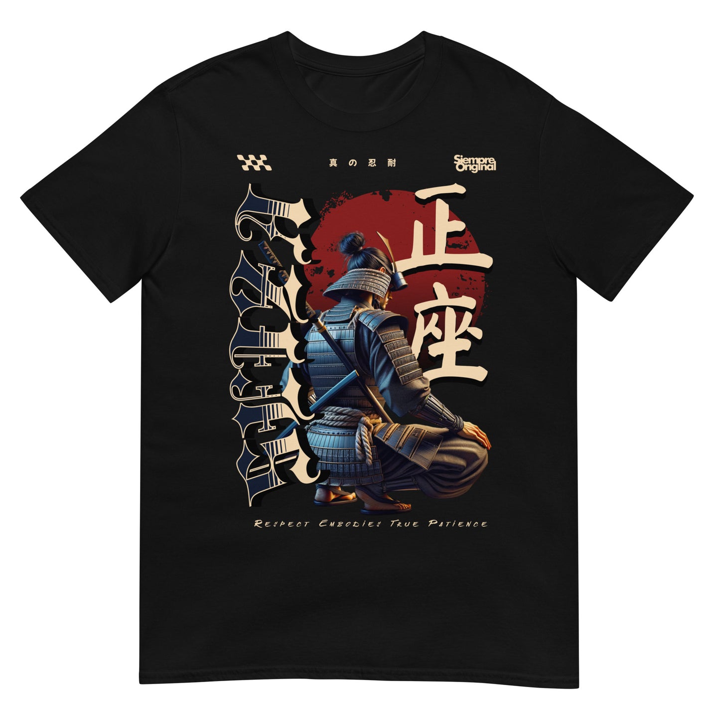 camiseta seiza samurai siempre original urban en color negro