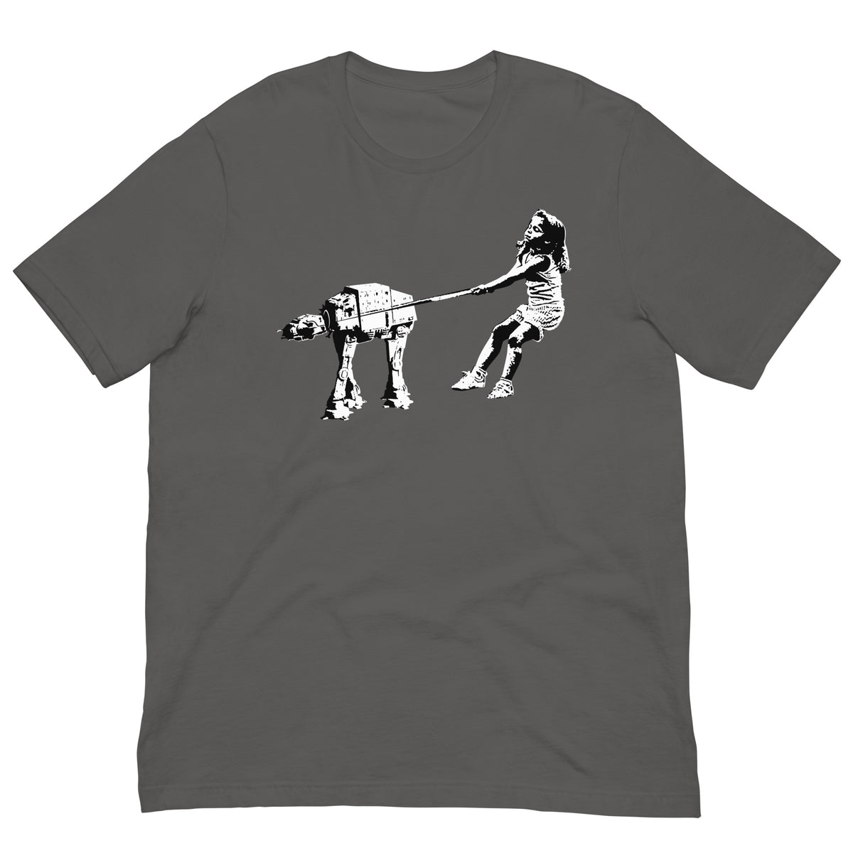 Camiseta gris Shat-At de Eelus estilo street art Banksy