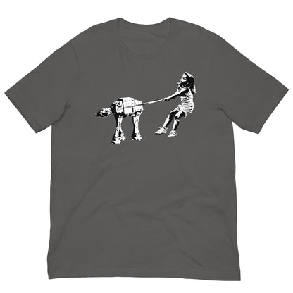Camiseta gris Shat-At de Eelus estilo street art Banksy