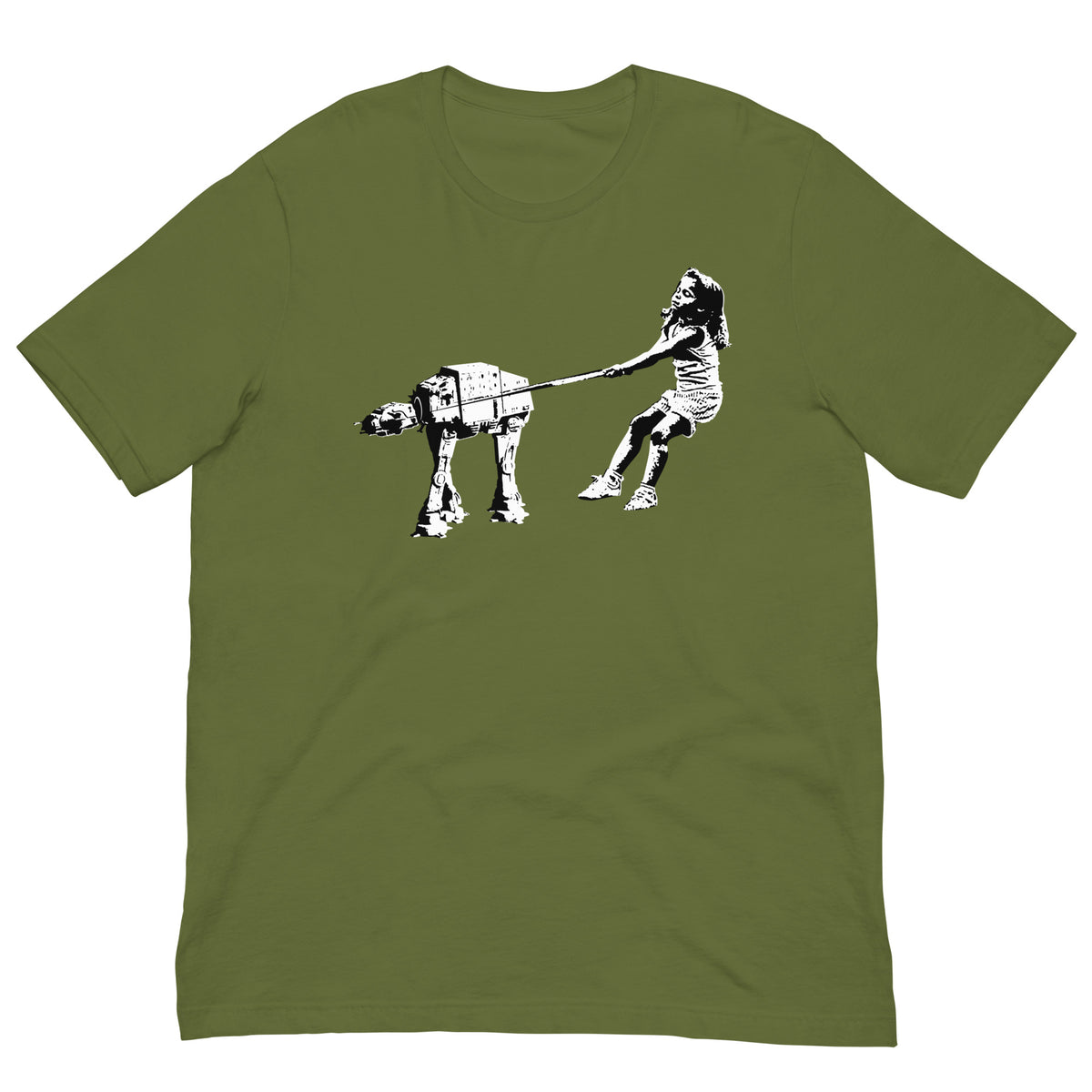 Camiseta verde oliva Shat-At de Eelus estilo street art Banksy