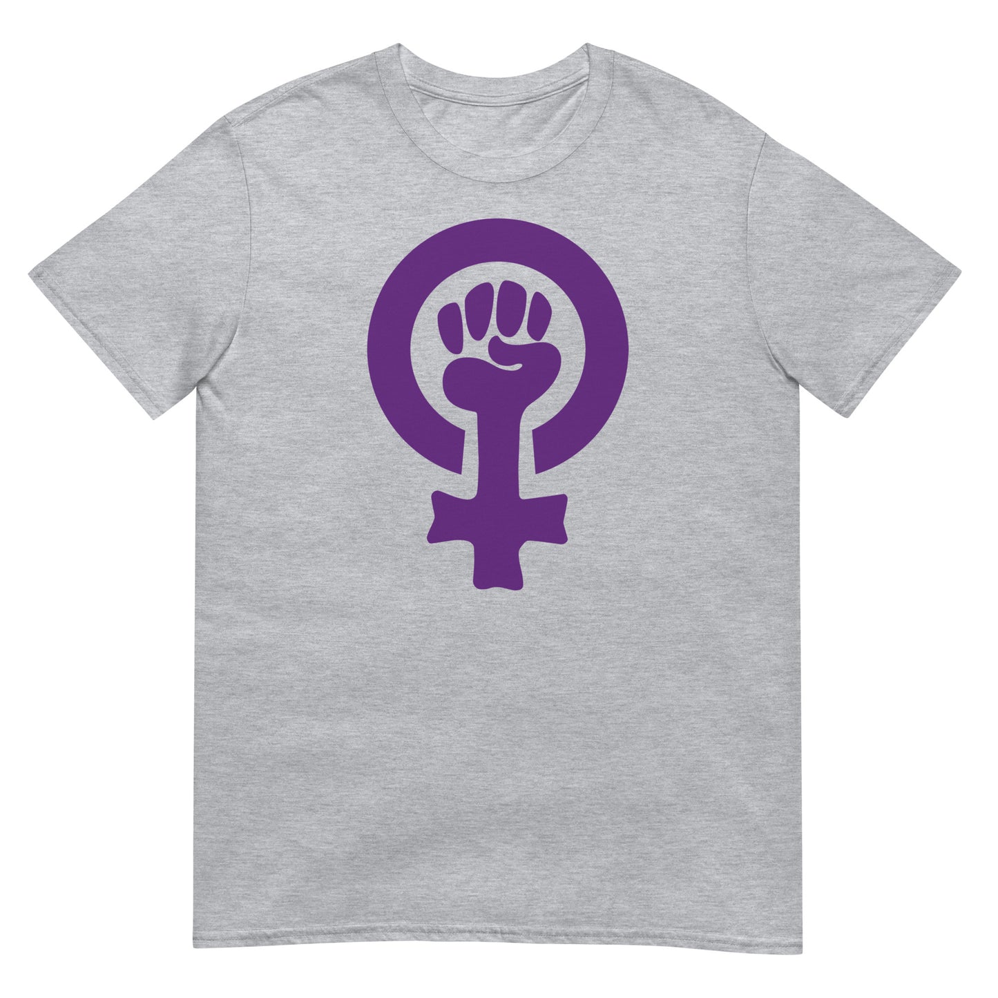 camiseta simbolo feminista puno gris
