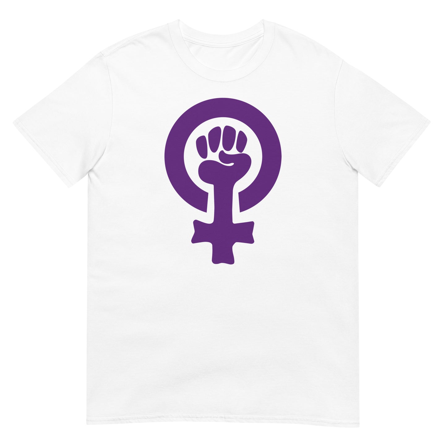 camiseta simbolo feminista puno blanca