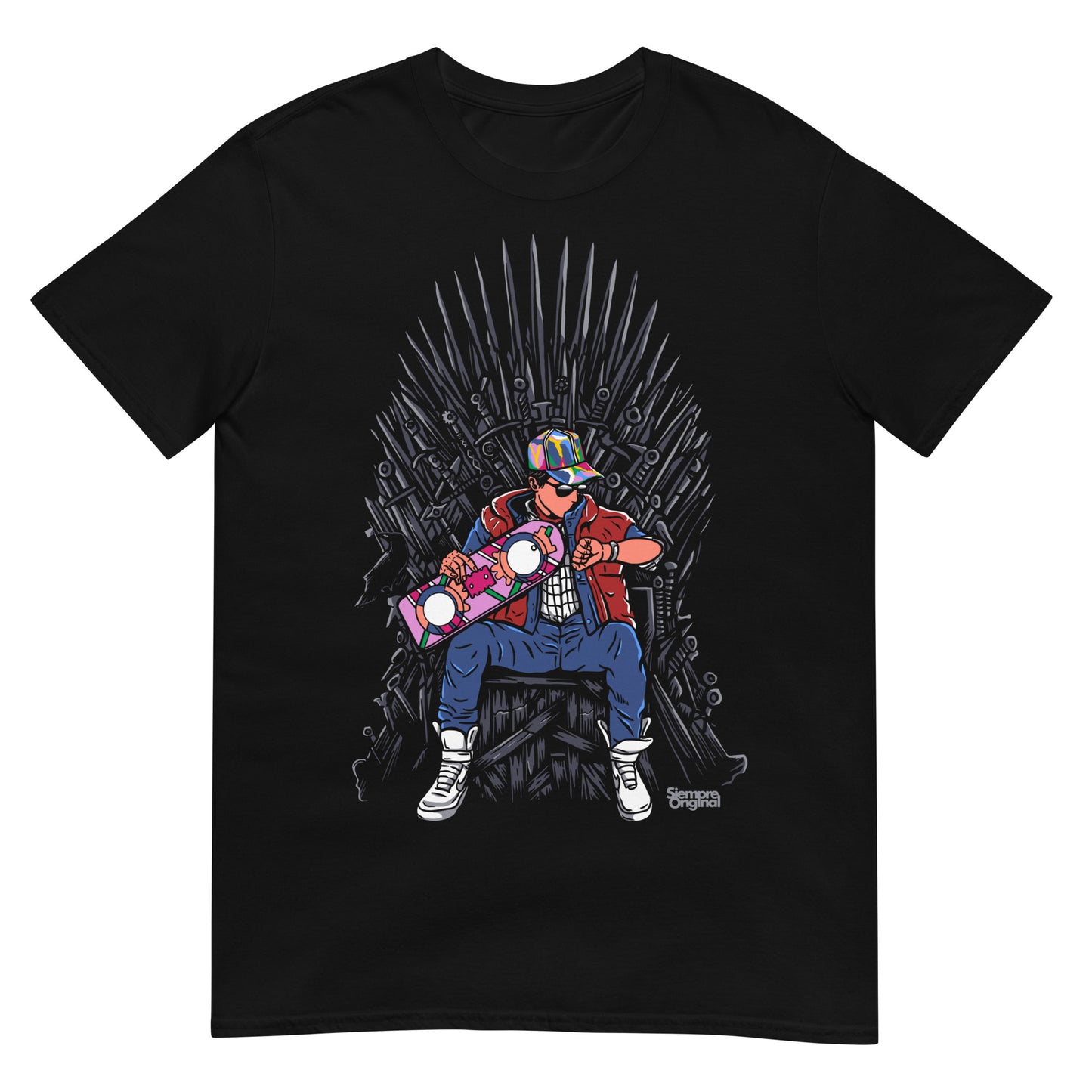 camiseta skate regreso al futuro juego de tronos negra