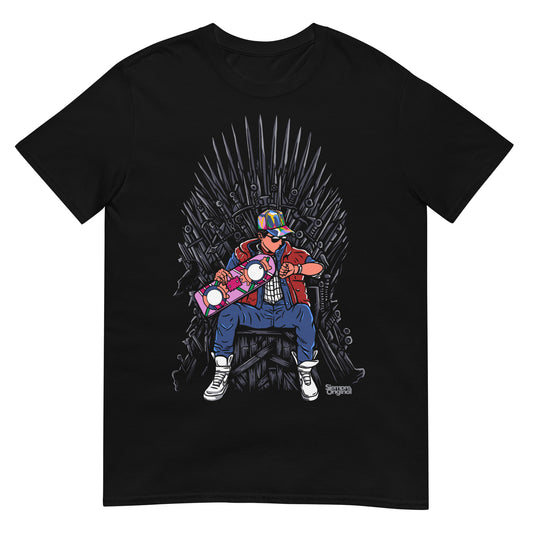 camiseta skate regreso al futuro juego de tronos negra