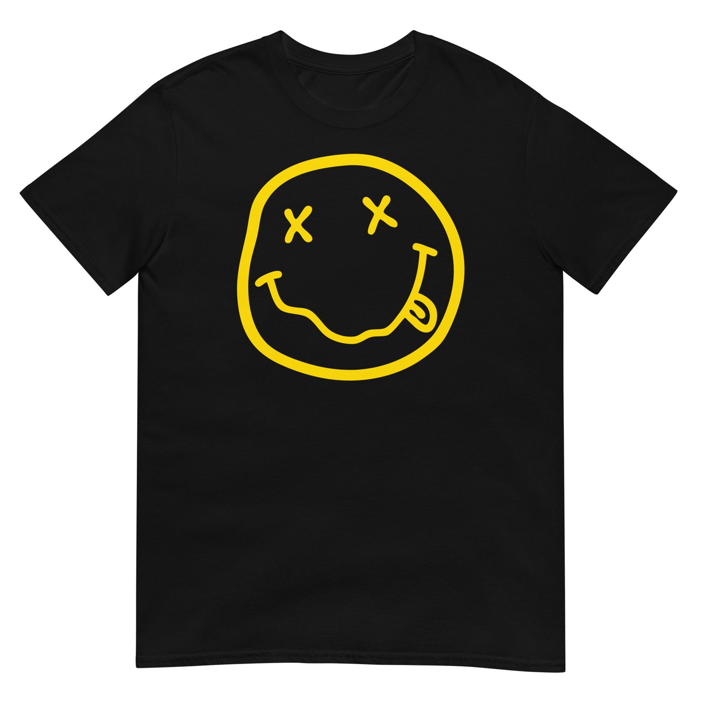 camiseta smiley grunge 90s negra