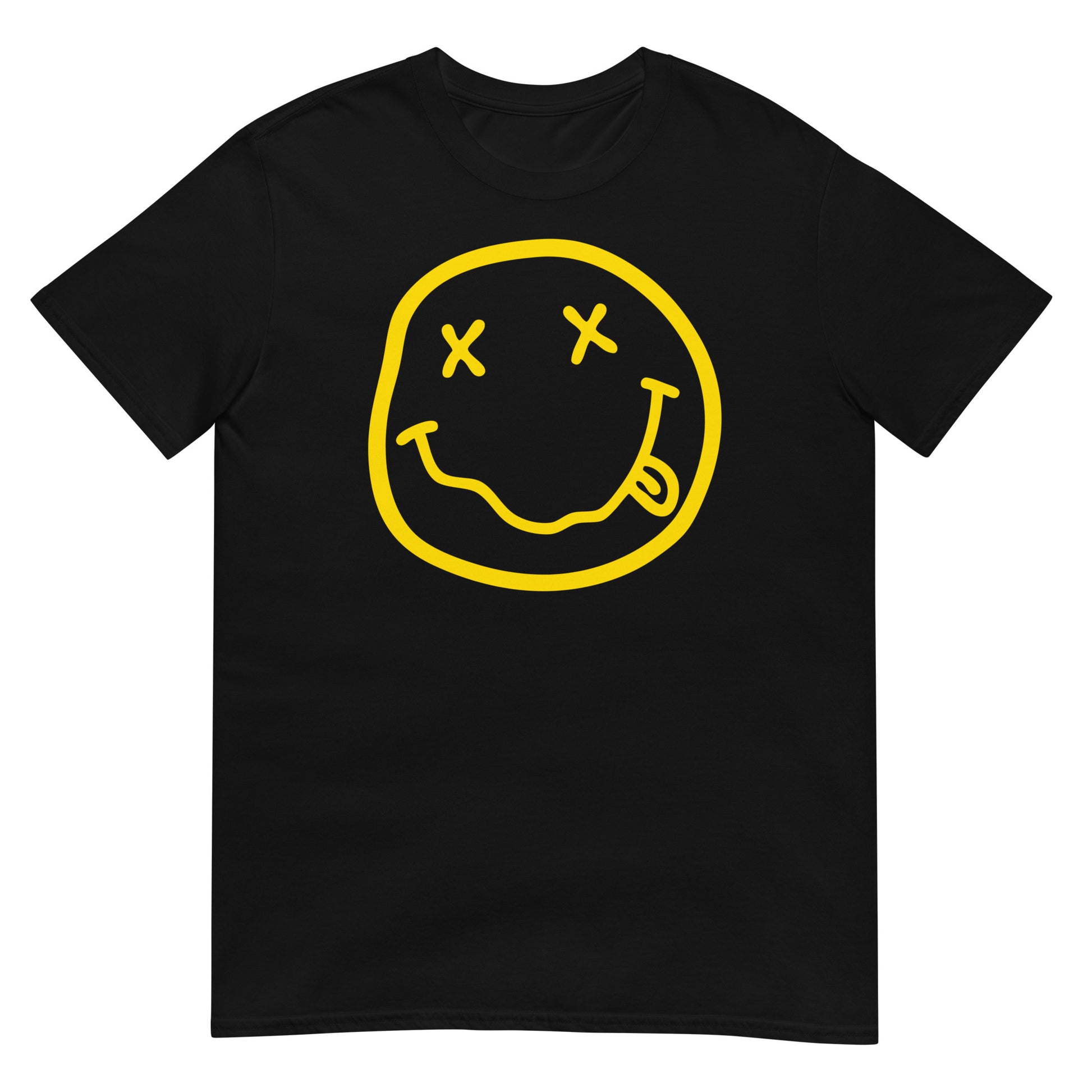 camiseta smiley grunge 90s negra