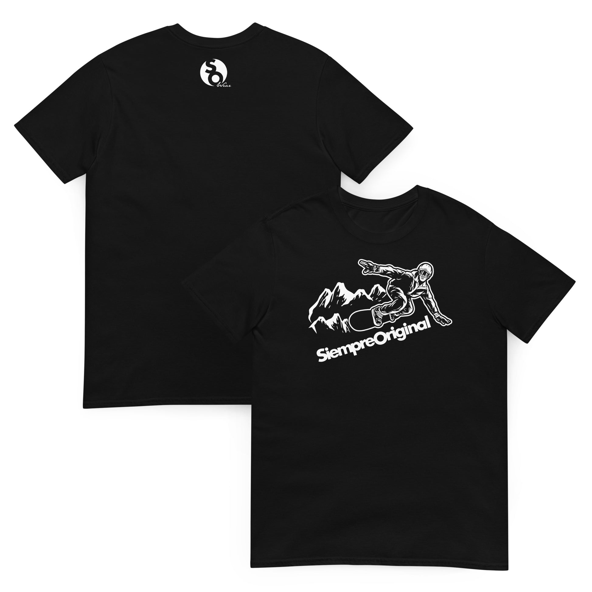 camiseta snowboard montana delante y detras negra