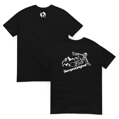 camiseta snowboard montana delante y detras negra