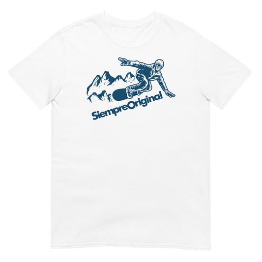 camiseta snowboard montana blanca