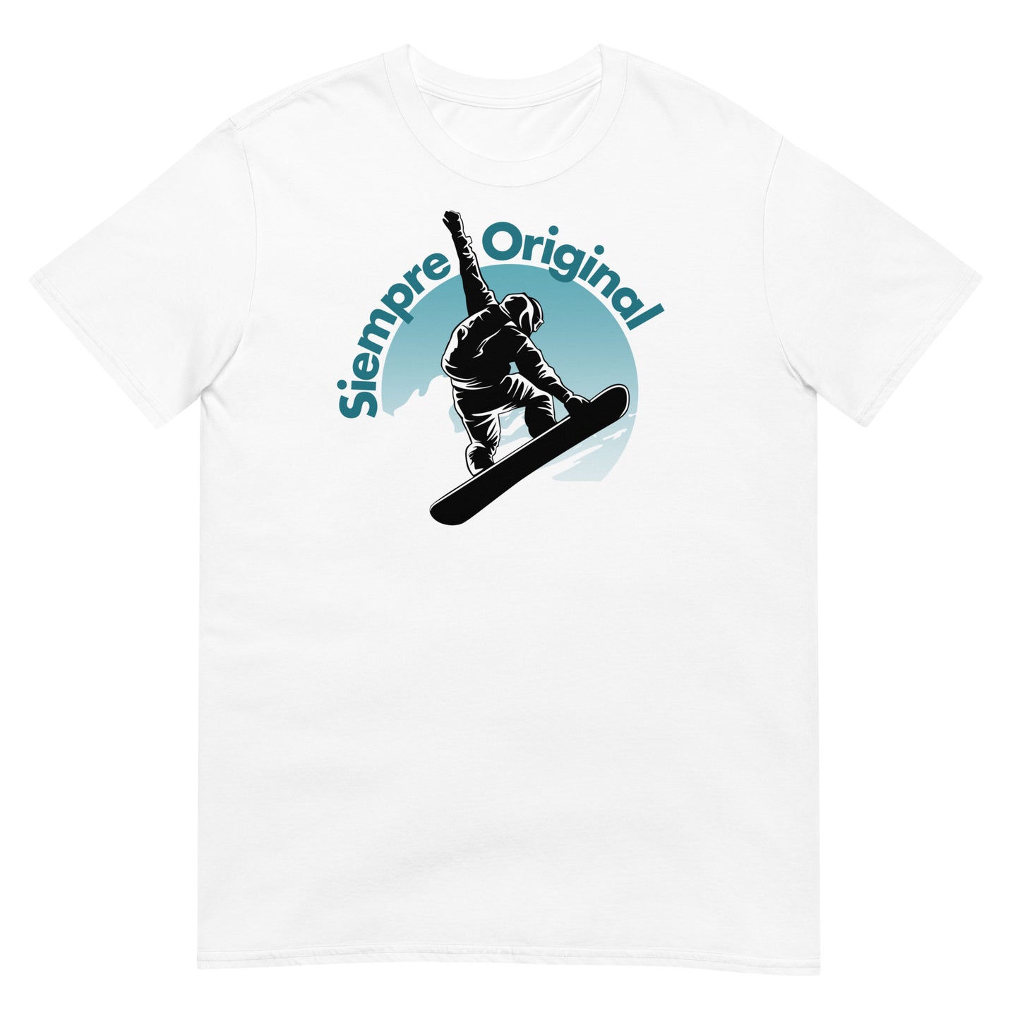 camiseta snowboard salto blanca