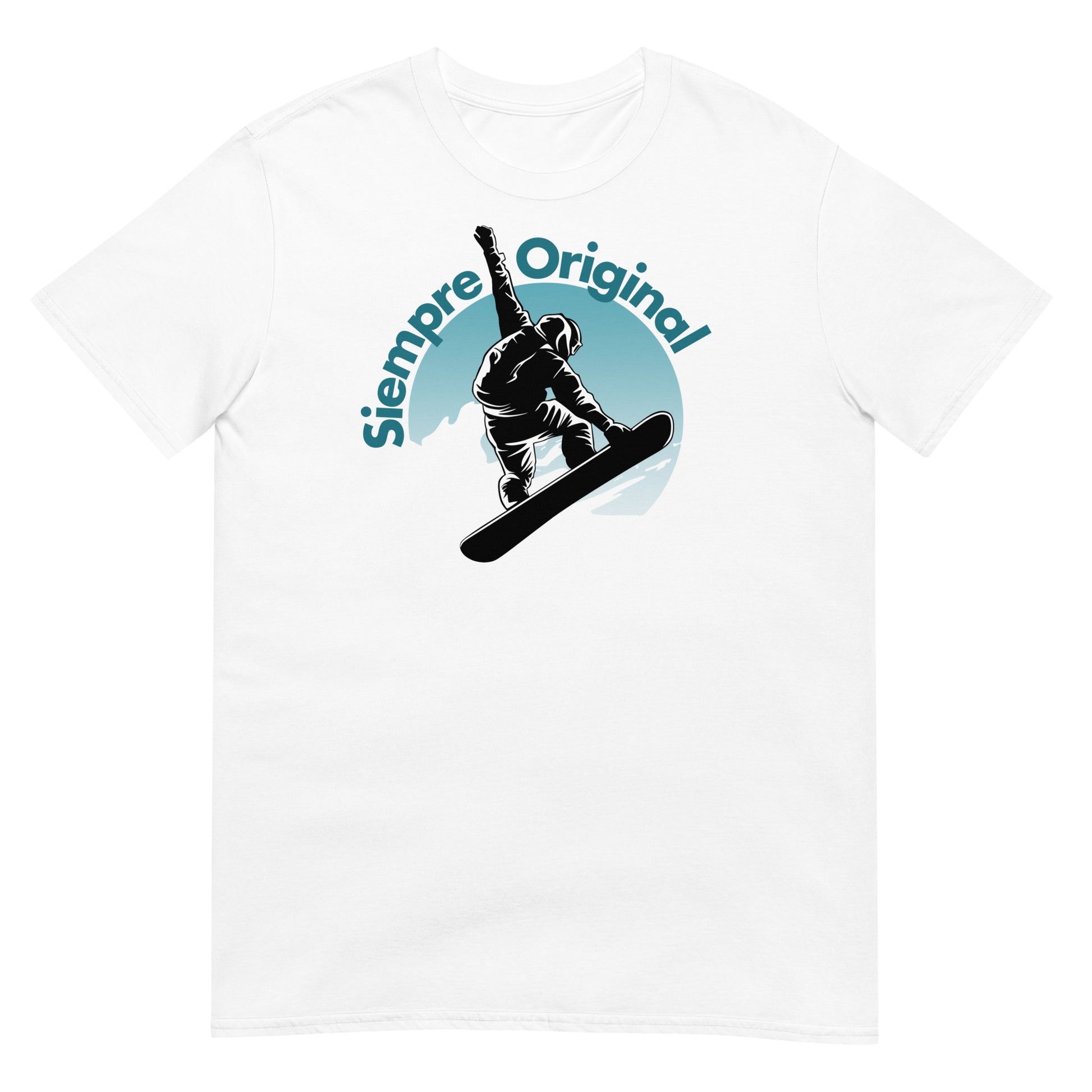 camiseta snowboard salto blanca