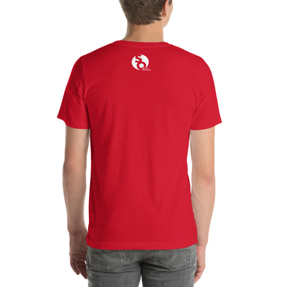 hombre con camiseta logo so wear en espalda roja